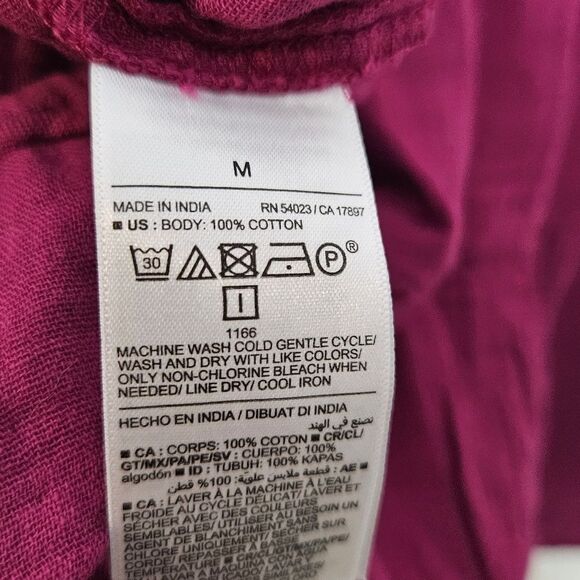 Old Navy Puff-Sleeve Tiered Mini Swing Dress Berry Pink NWT Medium - Picture 5 of 6